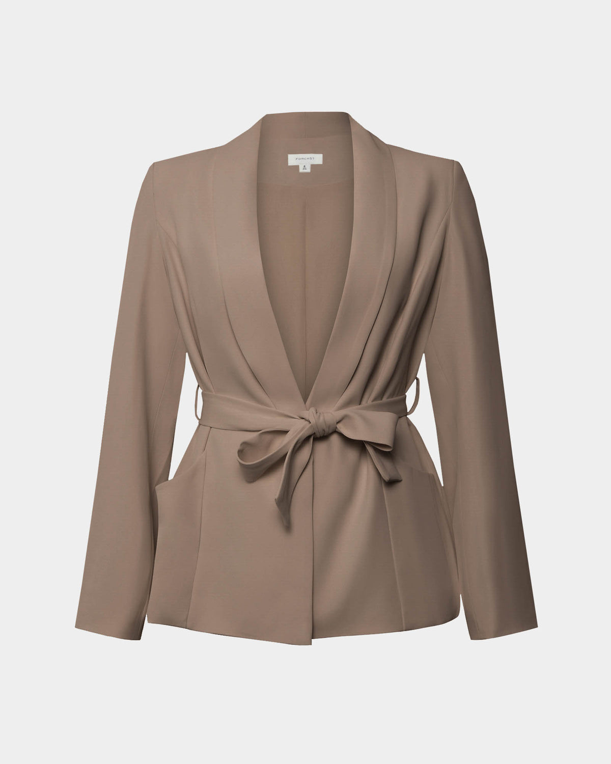 Rain Belted Blazer in camel — product-only view