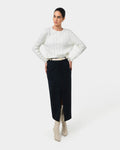 Janna Cable Jumper in ivory — full-length view
