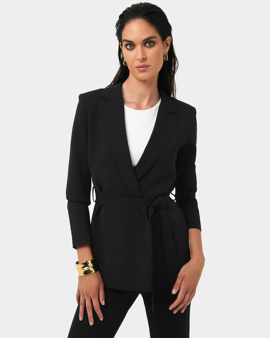 Jordy Knit Blazer in black — close-up view