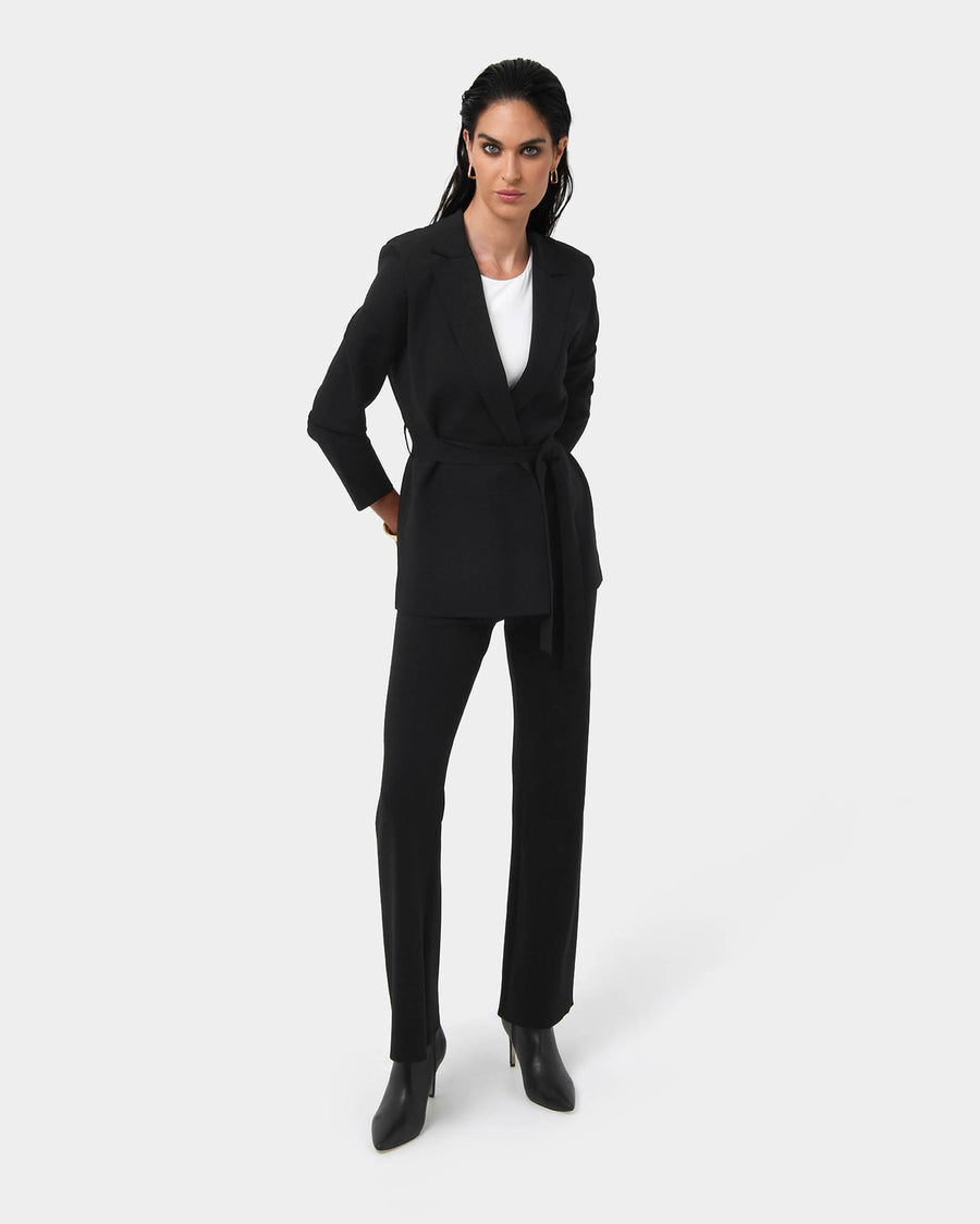 Jordy Knit Blazer in black — full-length view