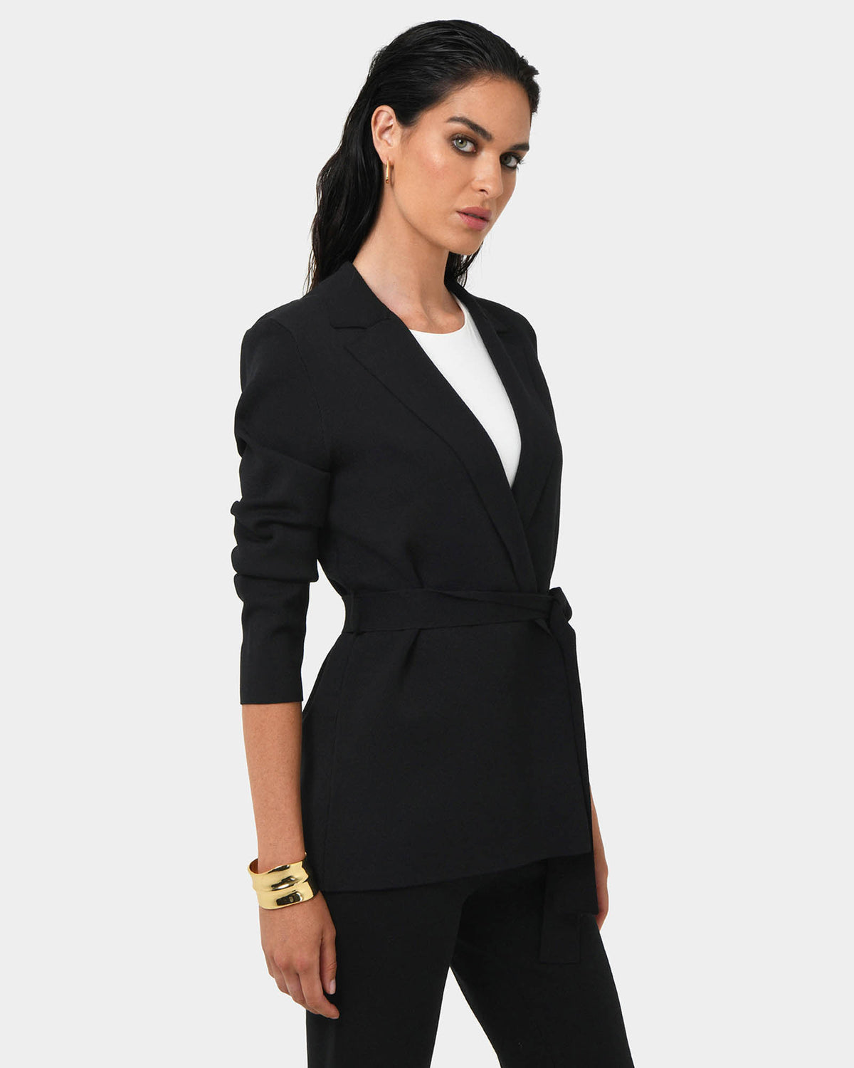 Jordy Knit Blazer in black — side view