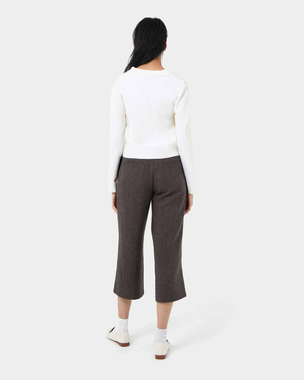 Willow Collar Cardigan in ivory — view 6
