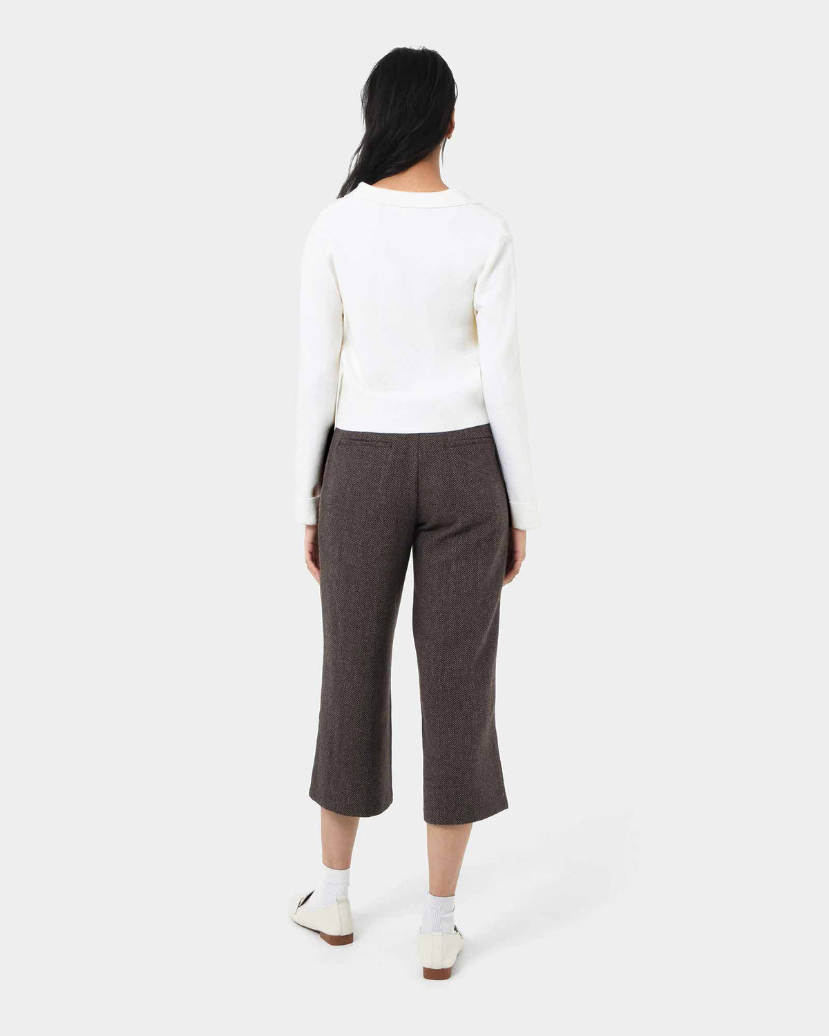 Willow Collar Cardigan in ivory — view 6