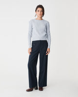 Juanita Cotton Cable Knit in ash marle — full-length view