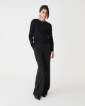 Juanita Cotton Cable Knit in black — full-length view
