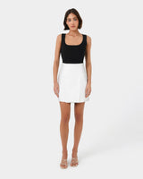 Vivi Rib Knit Tank Top in black — full-length view