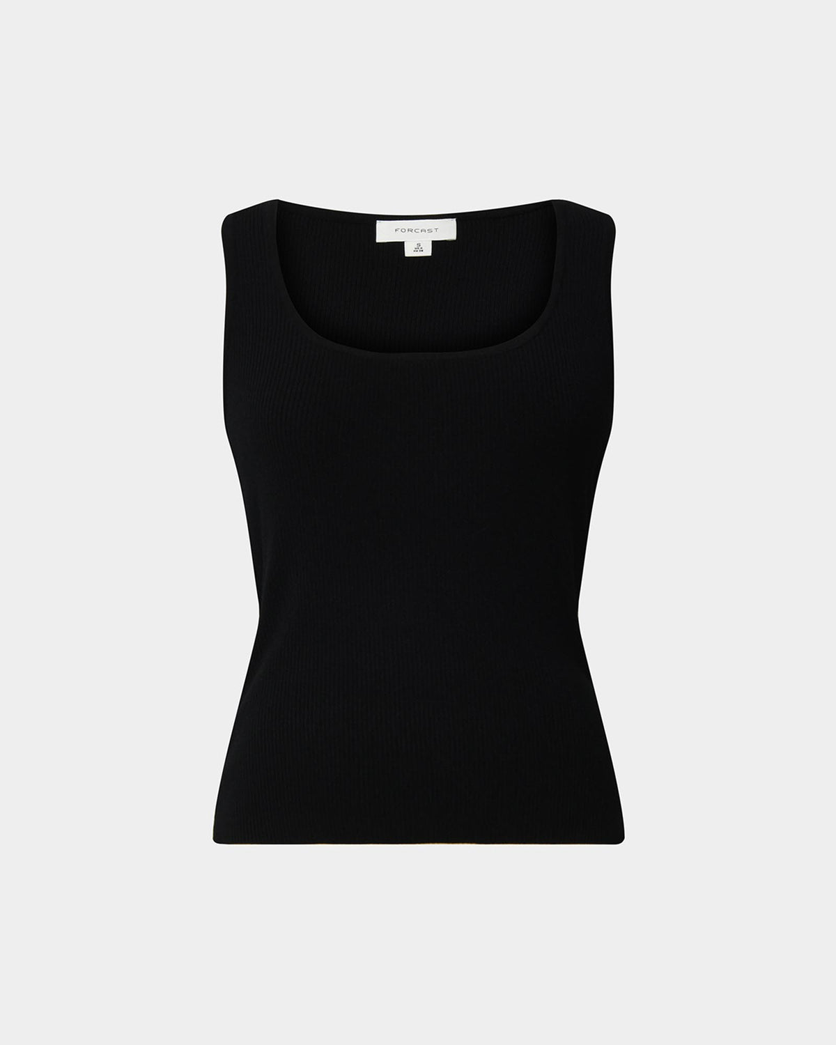 Vivi Rib Knit Tank Top in black — product-only view