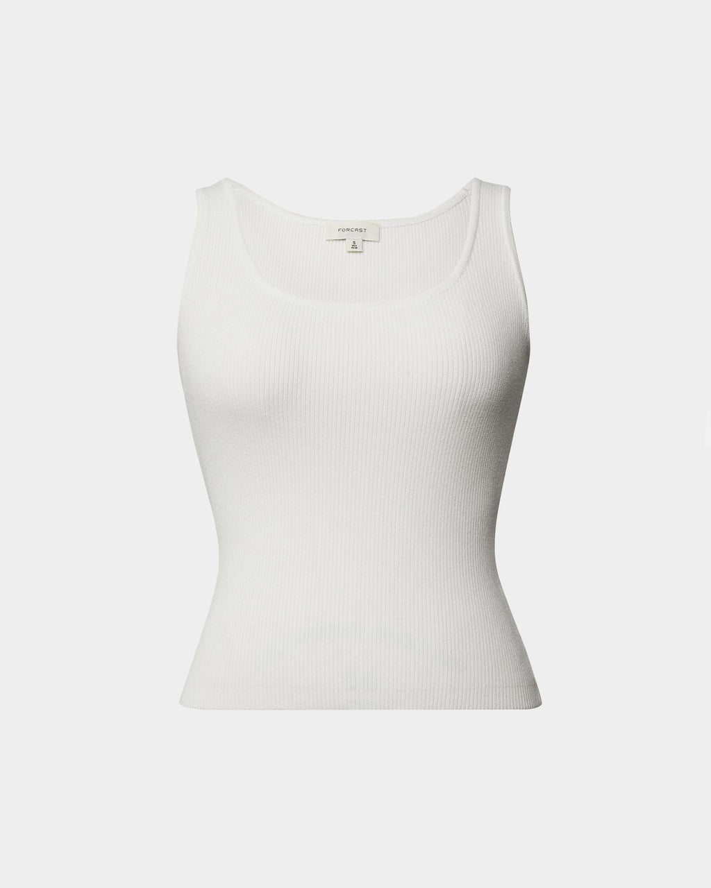 Vivi Rib Knit Tank Top in ivory — product-only view