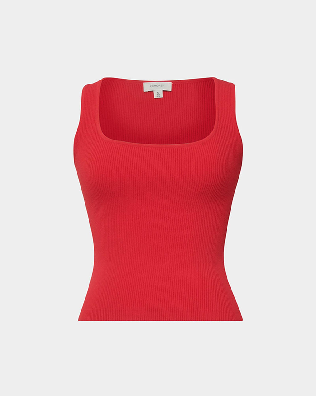 Vivi Rib Knit Tank Top in red — product-only view