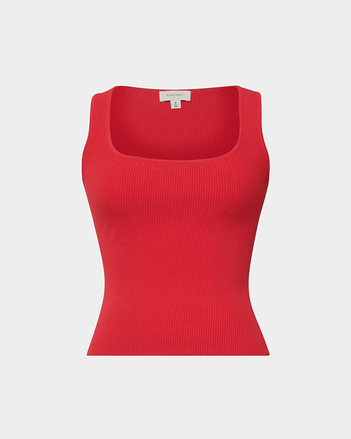 Vivi Rib Knit Tank Top in red — product-only view