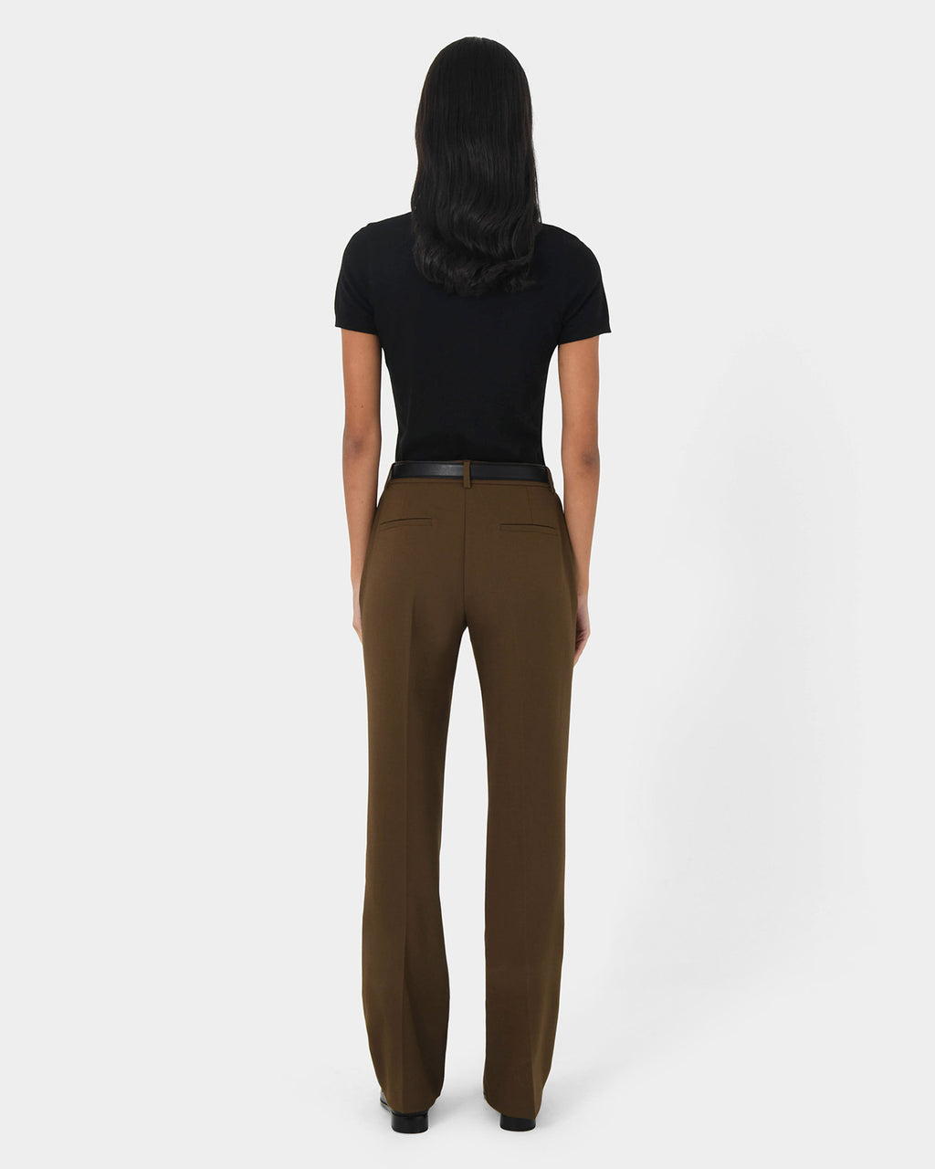 Hunter Slim Straight Pants in gold khaki — back view