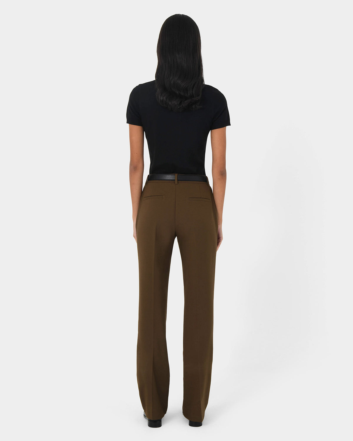 Hunter Slim Straight Pants in gold khaki — back view
