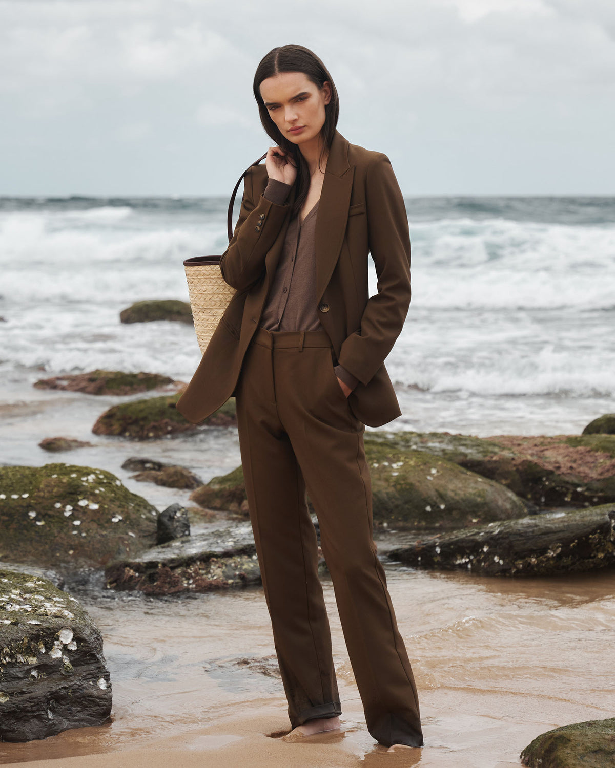 Hunter Slim Straight Pants in gold khaki — alternate view
