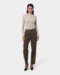 Aviya High Waisted Trouser in sepia — full-length view