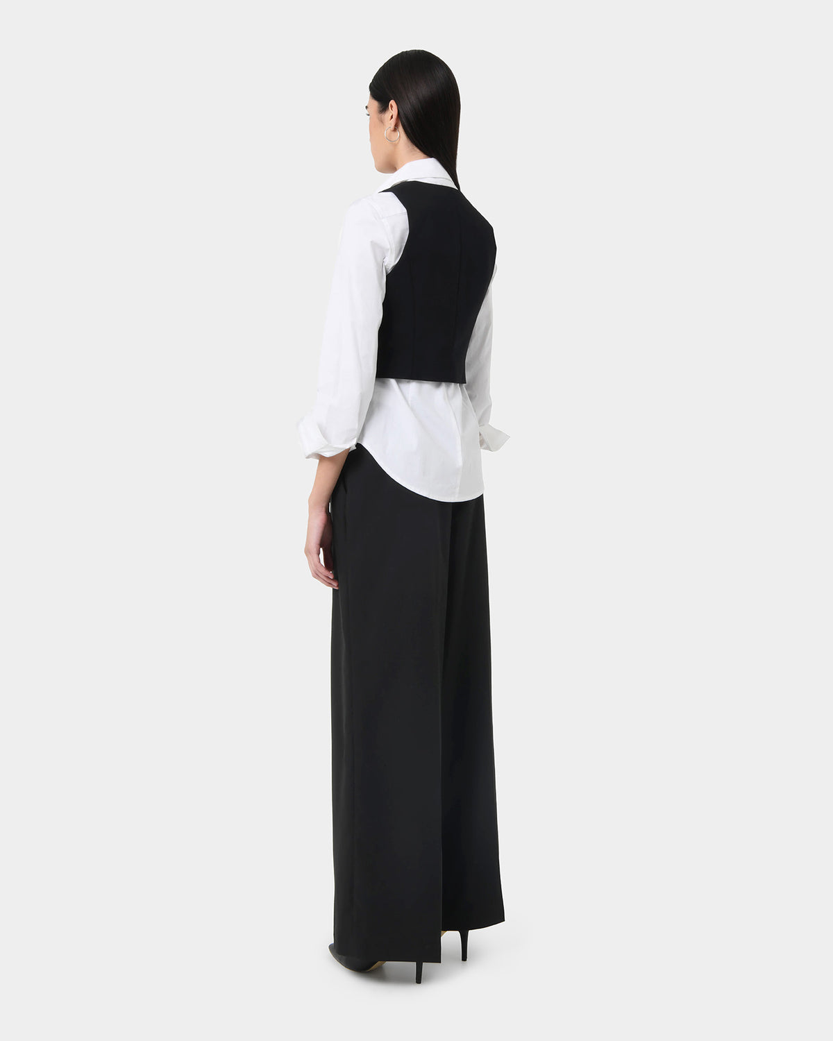 Star Wide Leg Trousers in black — back view
