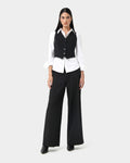Star Wide Leg Trousers in black — full-length view