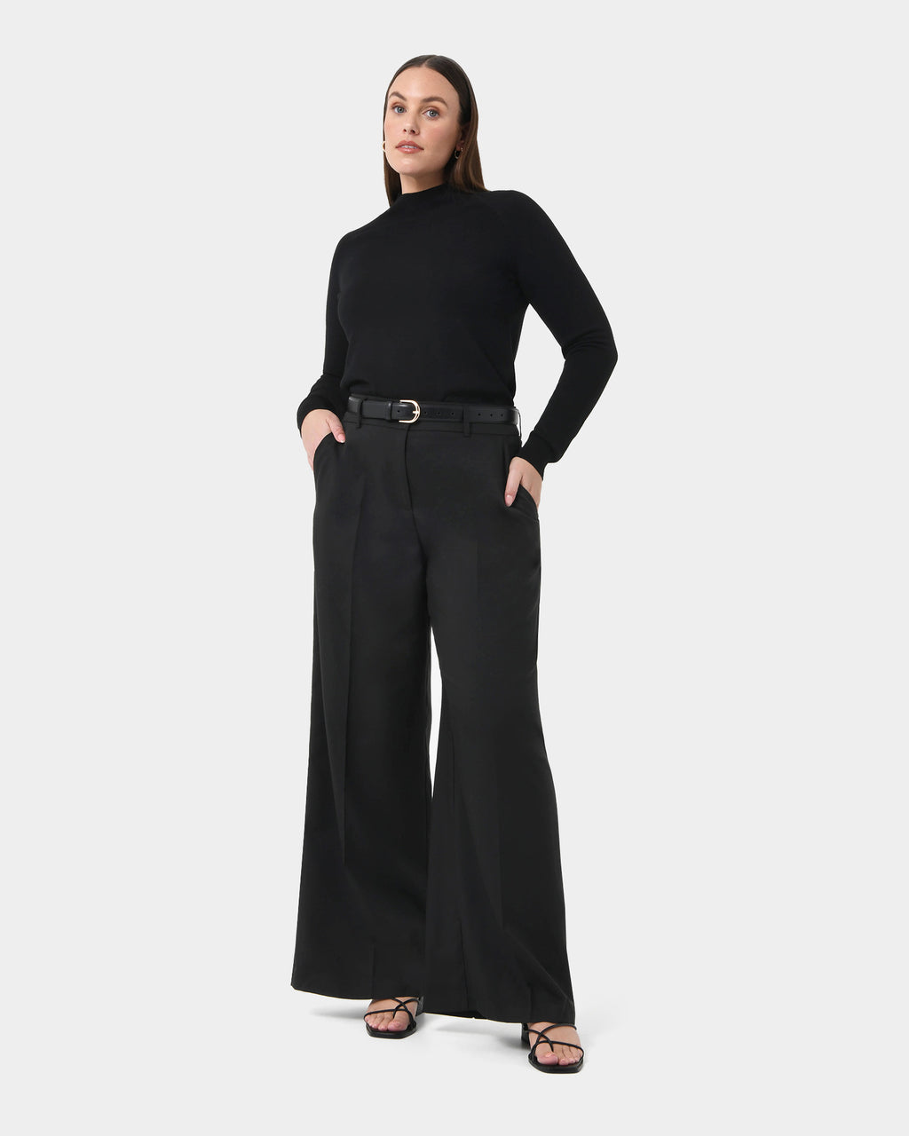 Star Wide Leg Trousers in black — side view 2