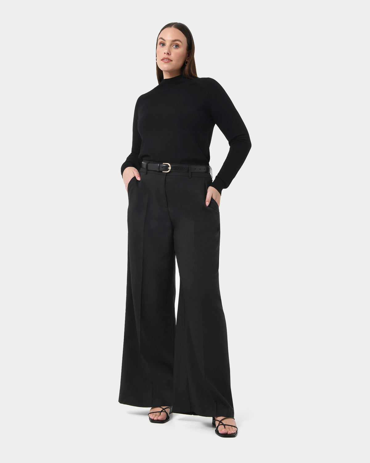 Star Wide Leg Trousers in black — side view 2