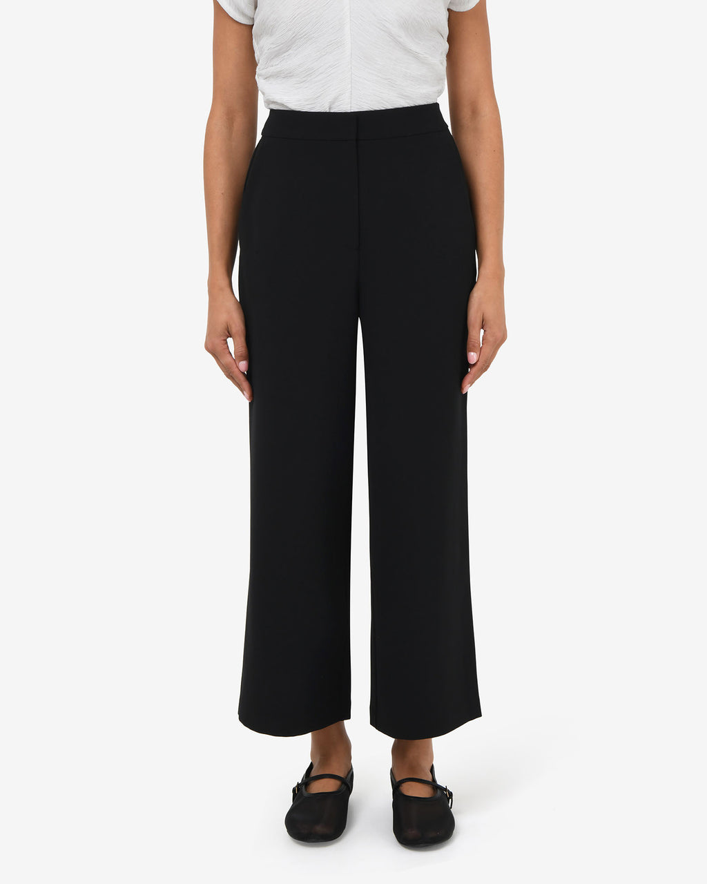 Ace Wide Leg Culotte in black — close-up view