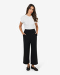 Ace Wide Leg Culotte in black — full-length view