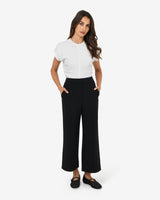 Ace Wide Leg Culotte in black — full-length view