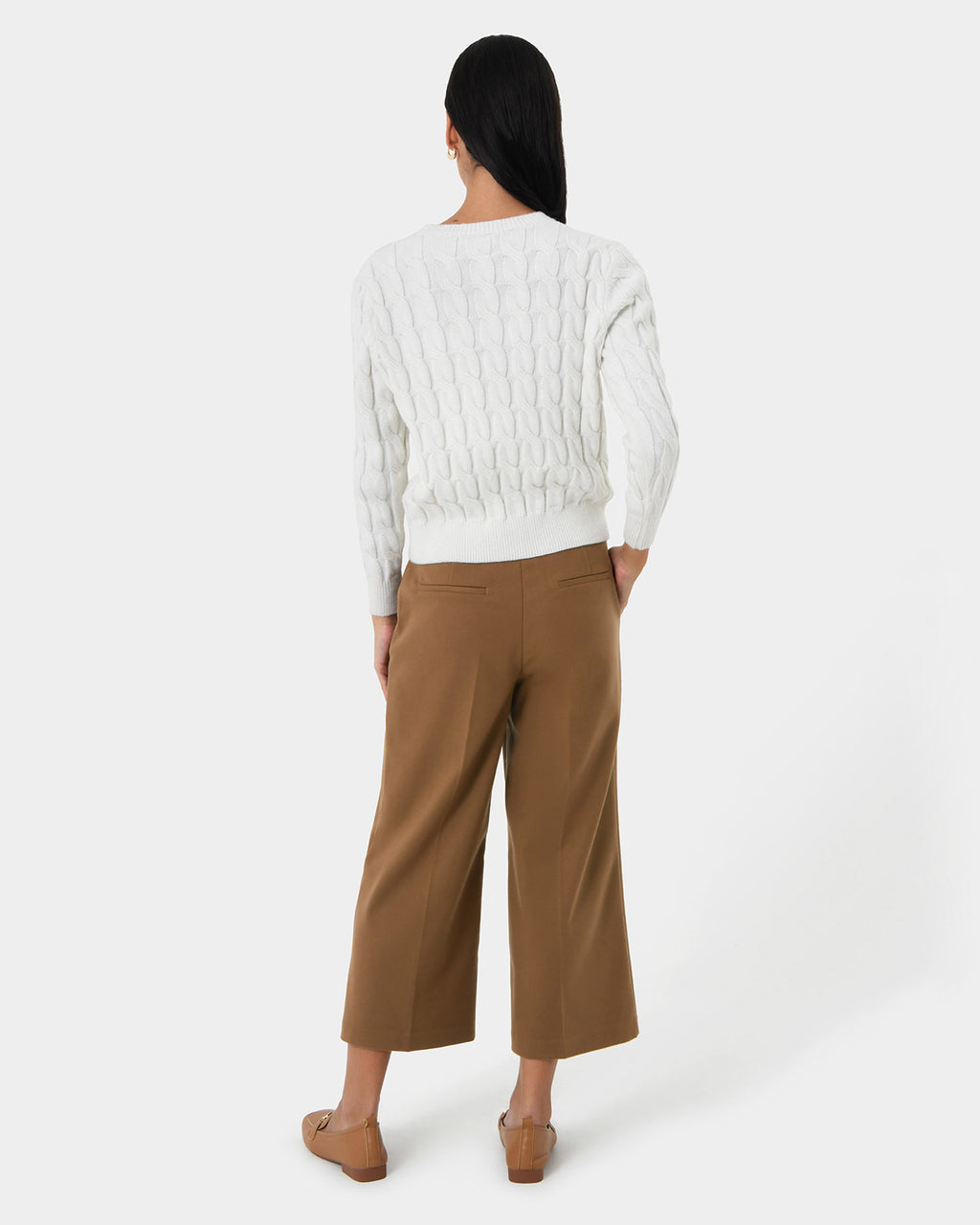 Ayreen High Waist Culotte in camel — back view