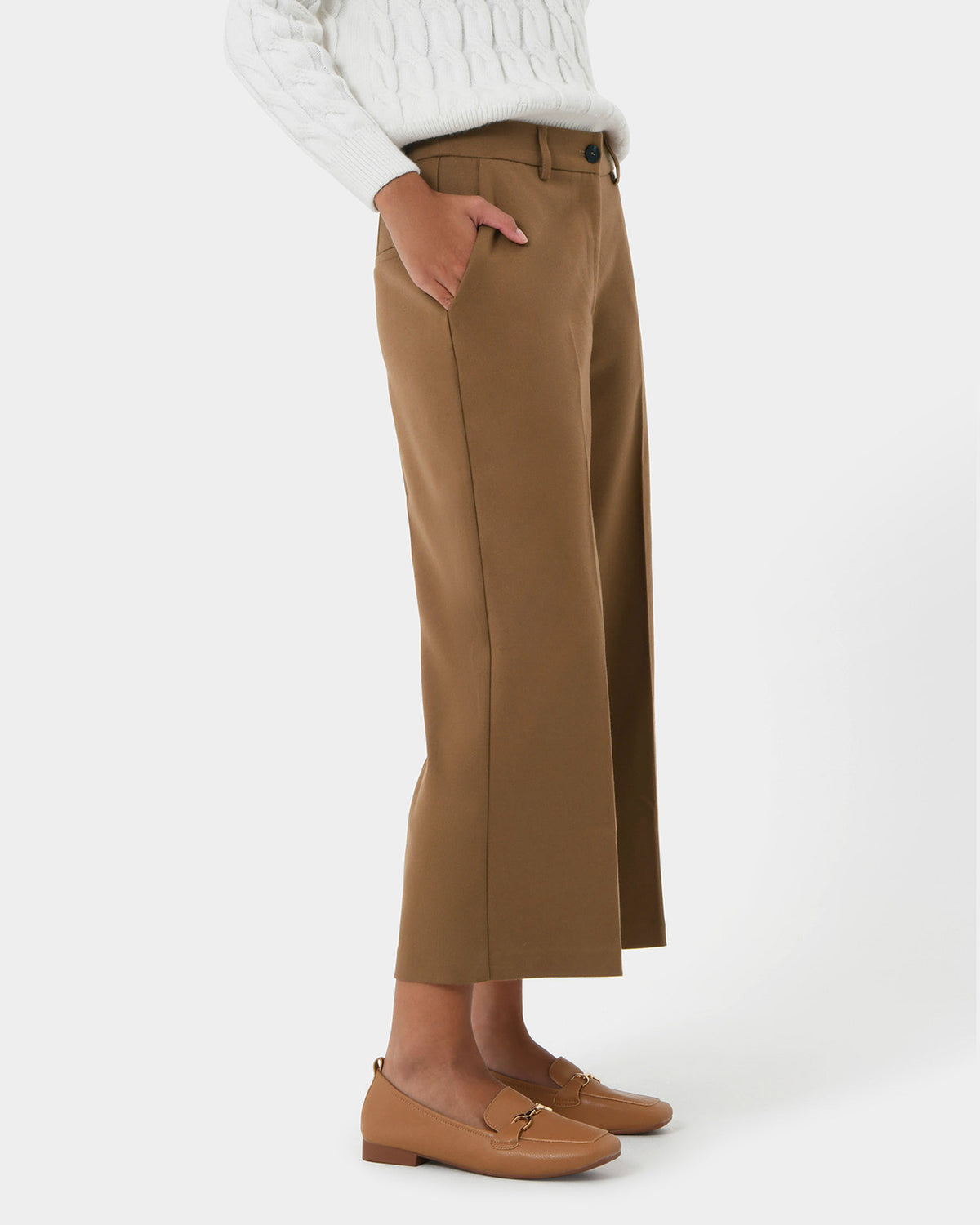 Ayreen High Waist Culotte in camel — side view 2