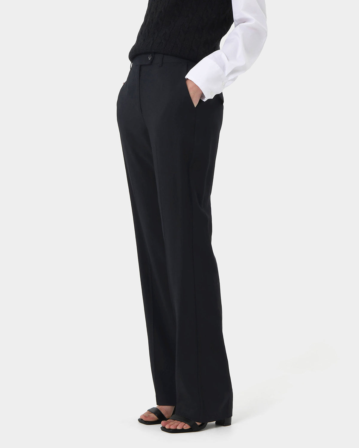 Indiana Straight Leg Pants in black — close-up view