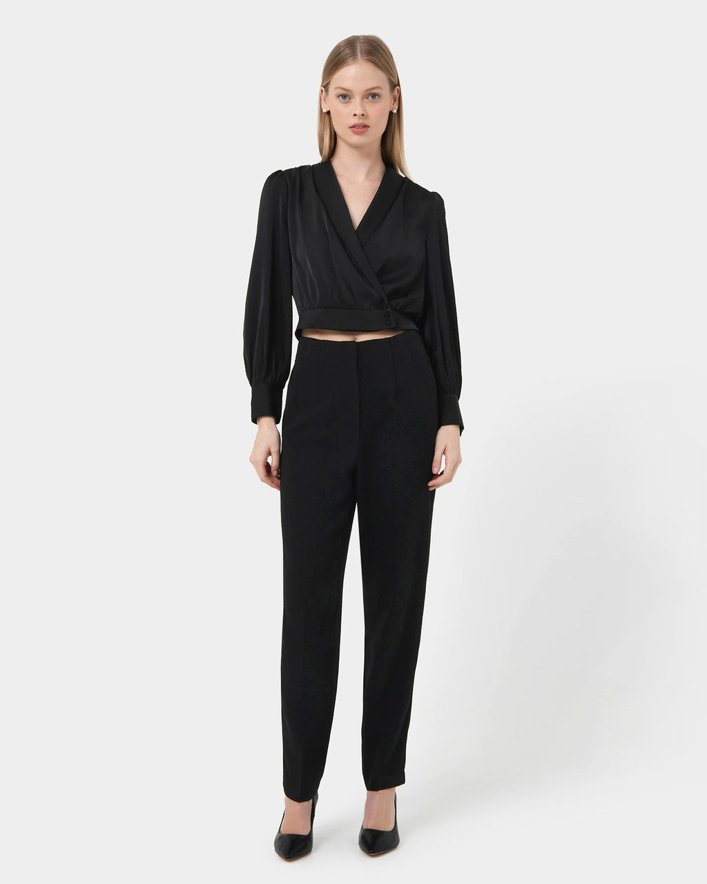 Rylan Tapered Pants in black — full-length view 2