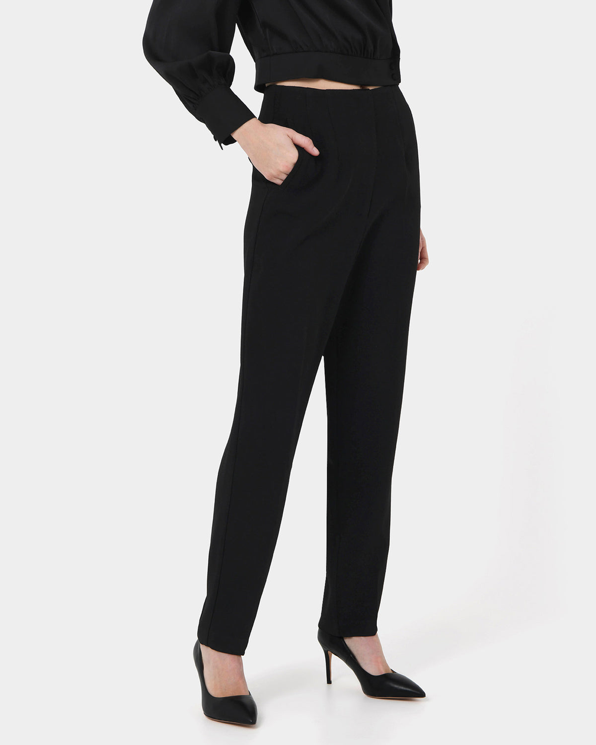 Rylan Tapered Pants in black — side view