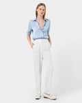 Rylan Tapered Pants in ivory — full-length view
