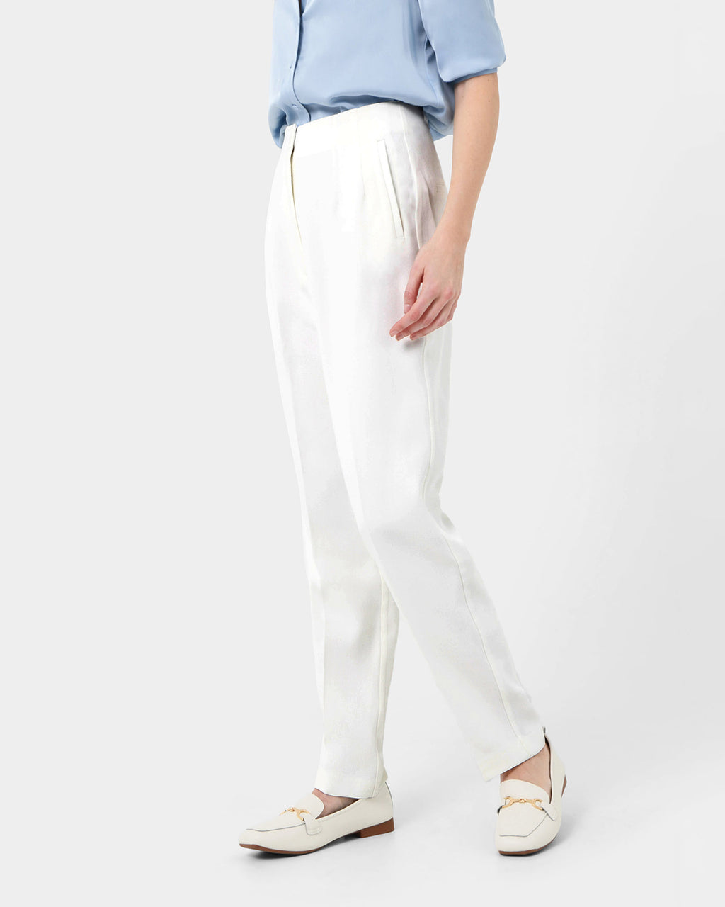 Rylan Tapered Pants in ivory — side view