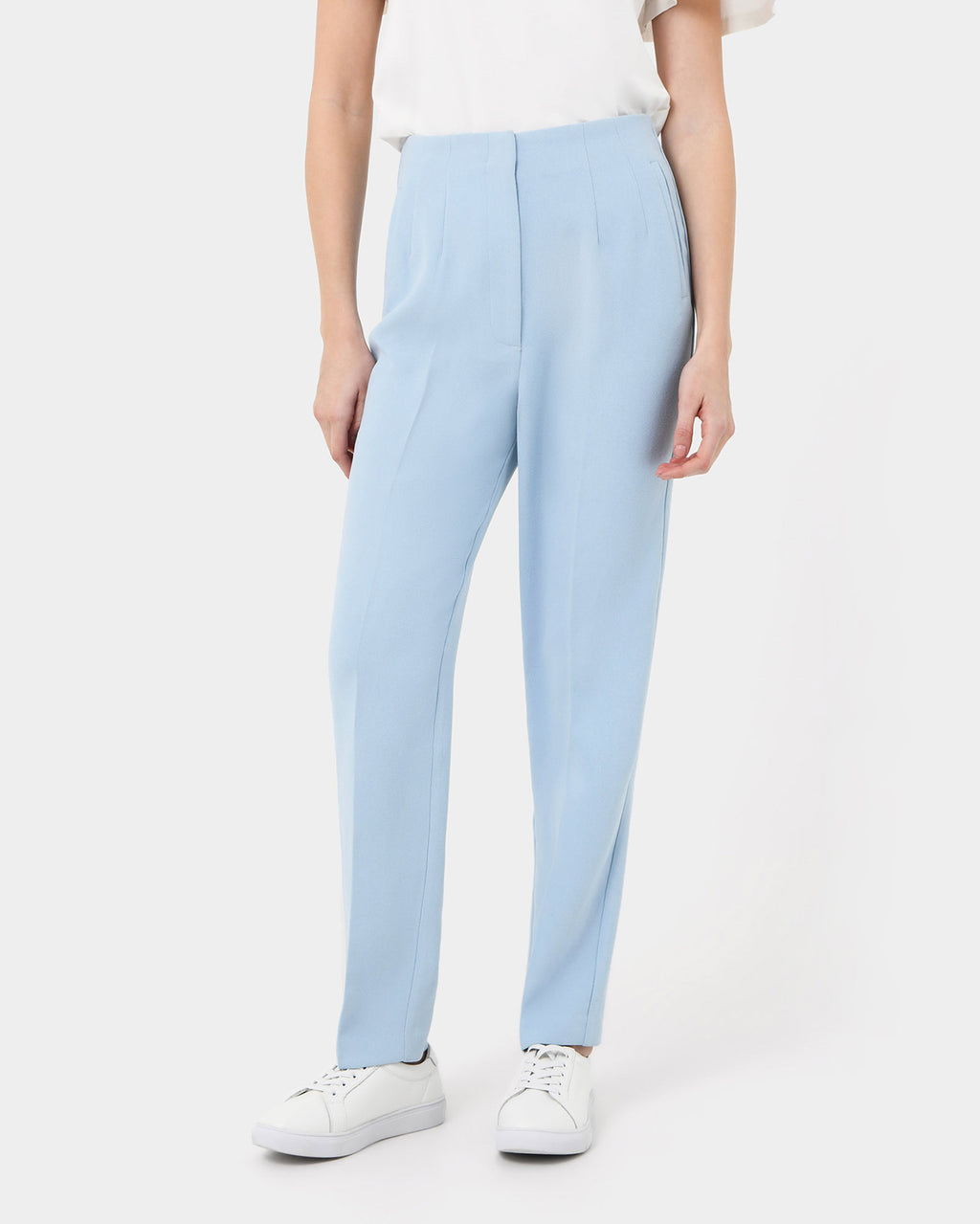 Rylan Tapered Pants in sky blue — close-up view