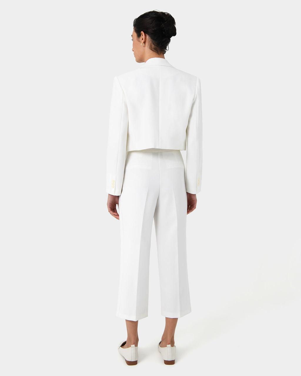 Nikki Side Panel Pants in ivory — back view