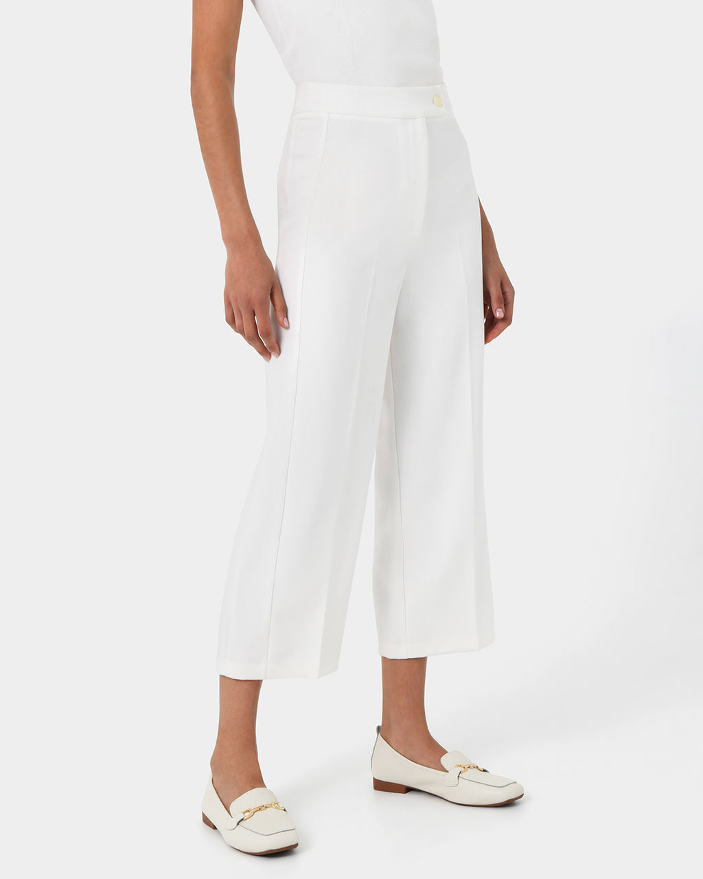 Nikki Side Panel Pants in ivory — close-up view 2