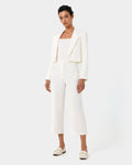 Nikki Side Panel Pants in ivory — full-length view