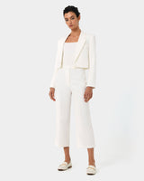 Nikki Side Panel Pants in ivory — full-length view