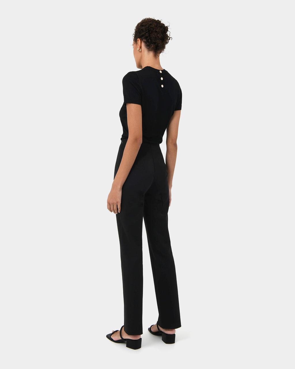 Emory Split Hem Pants in black — back view