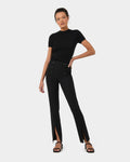 Emory Split Hem Pants in black — full-length view