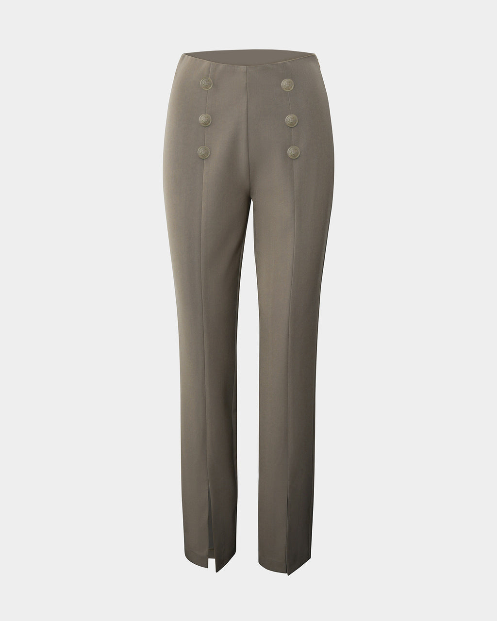 Emory Split Hem Pants in vintage khaki — product-only view