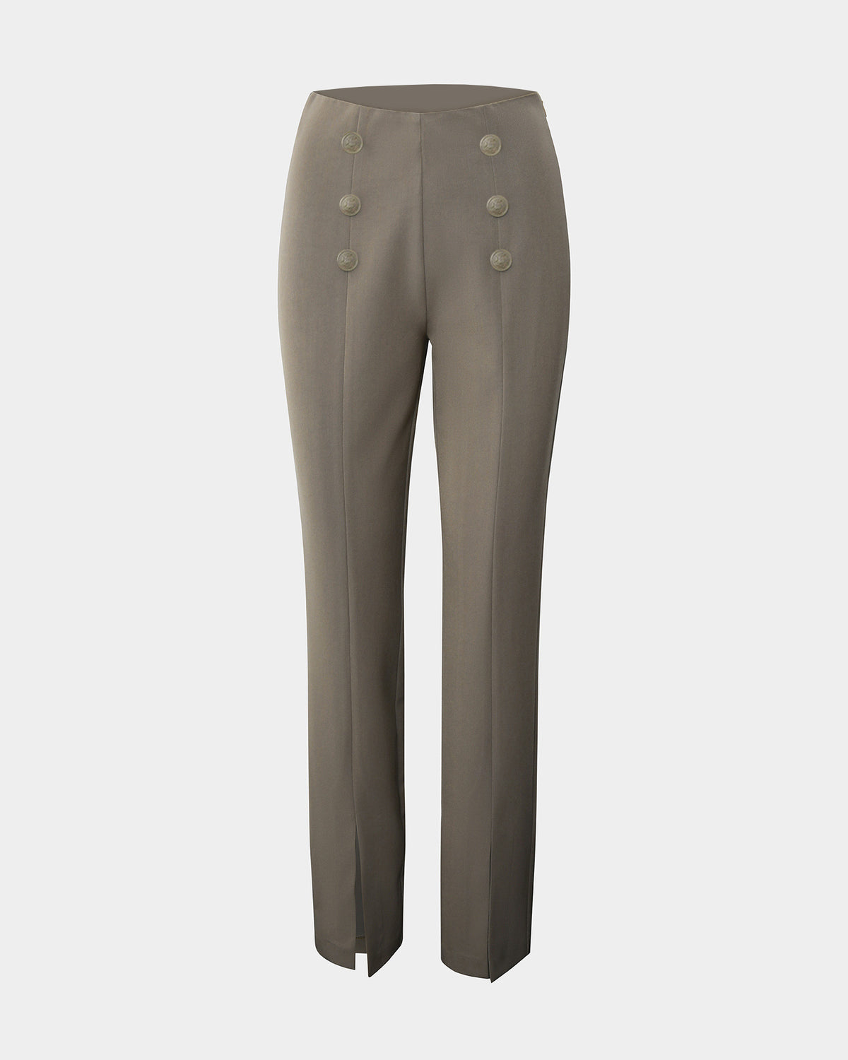 Emory Split Hem Pants in vintage khaki — product-only view