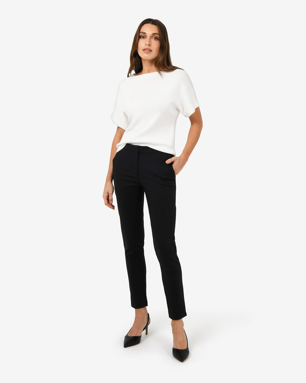 New Taylor Slim Pants in black — full-length view 2