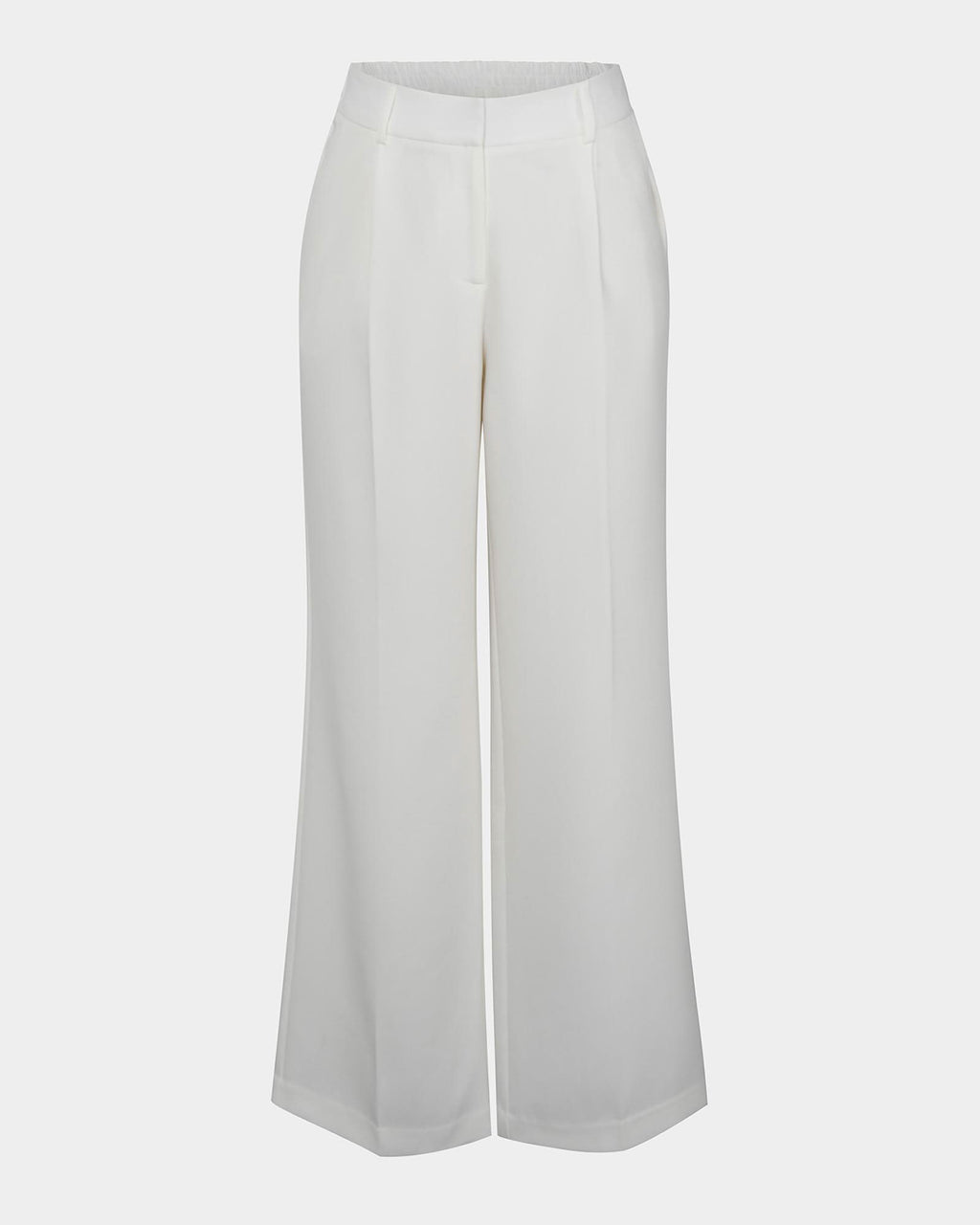Nikki Tailored Elastic Pants in ivory — product-only view
