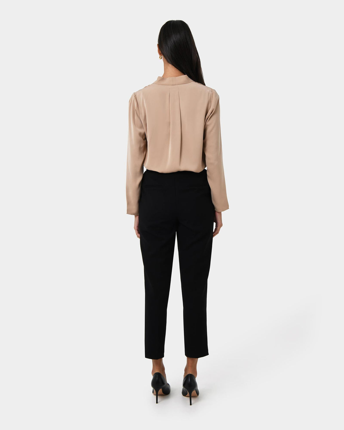 Elka Straight Leg Pants in black — back view