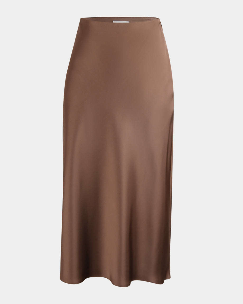 Kalena Satin Bias Skirt in dark camel — view 6