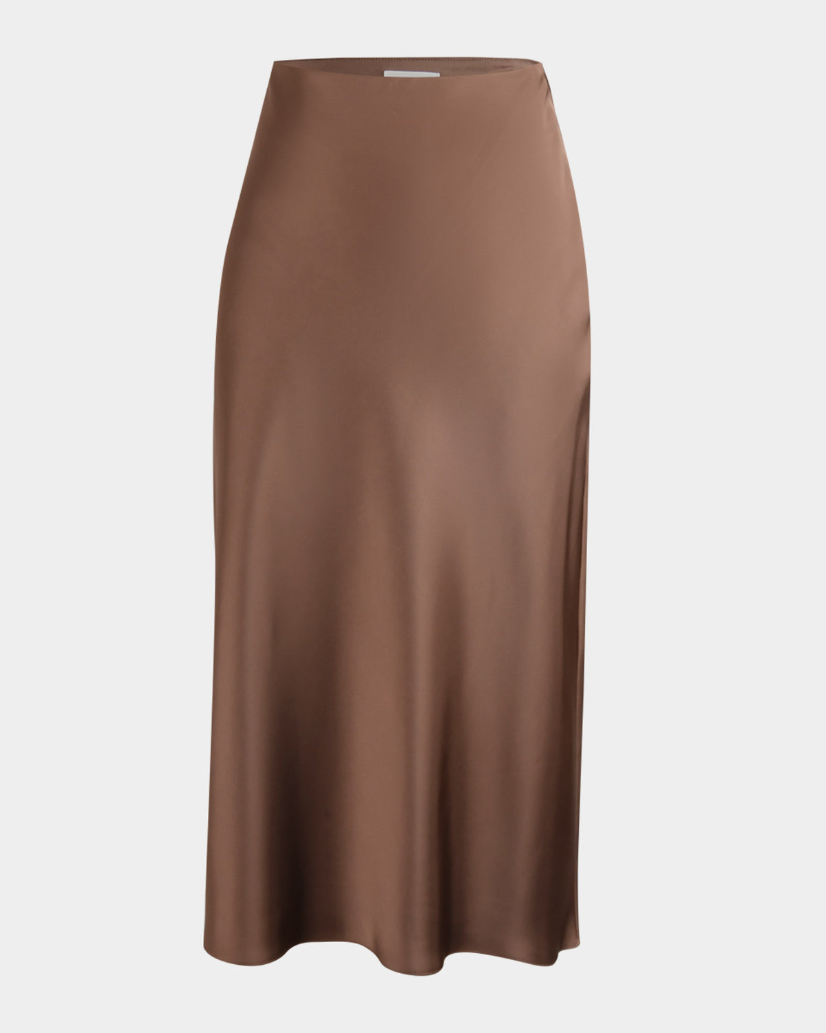 Kalena Satin Bias Skirt in dark camel — view 6