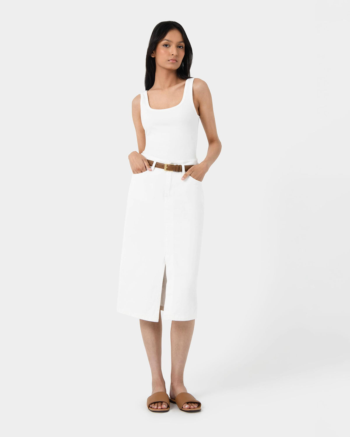 Veronique Midi Denim Skirt