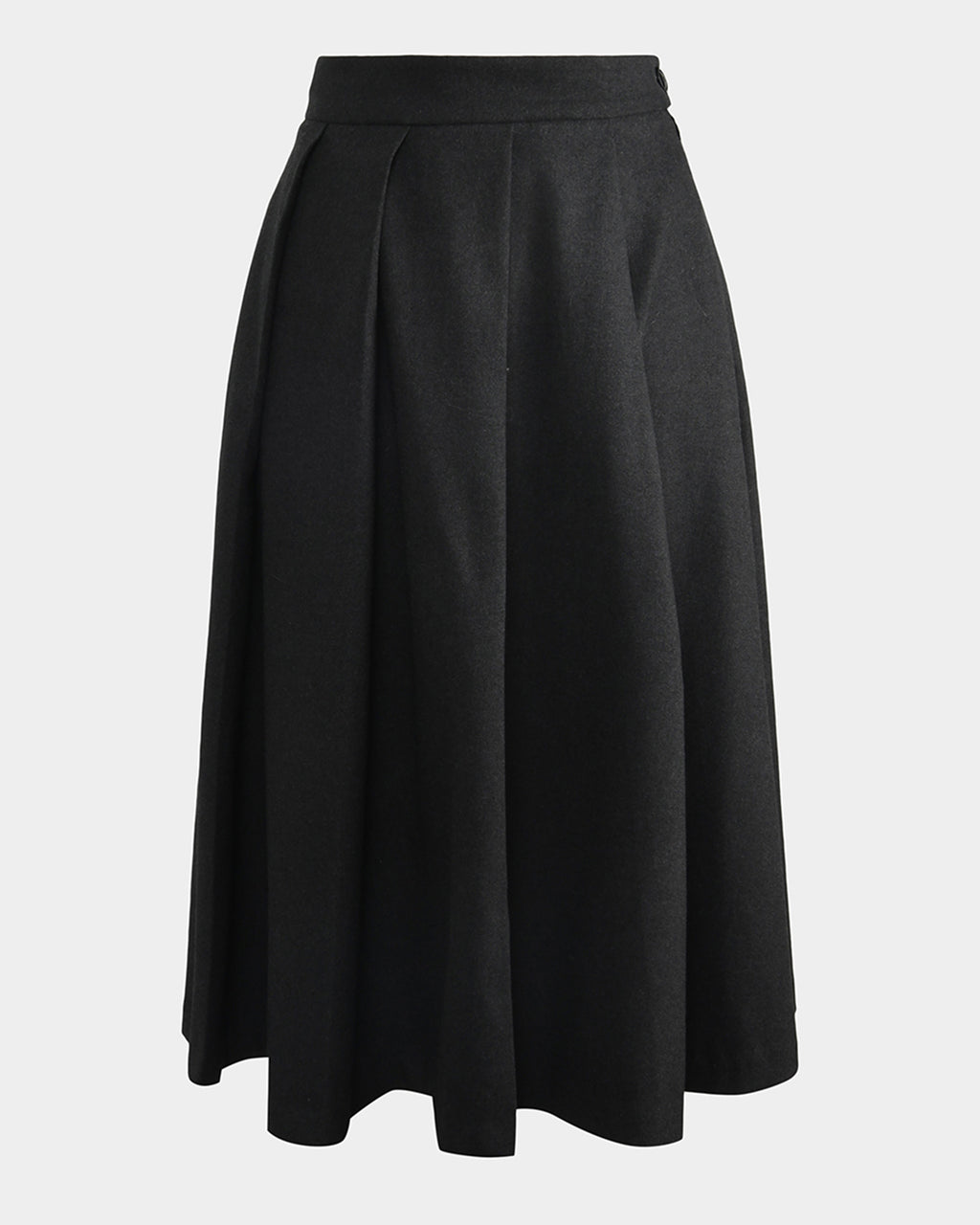 Ryan Pleated Midi Skirt in dark charcoal — product-only view