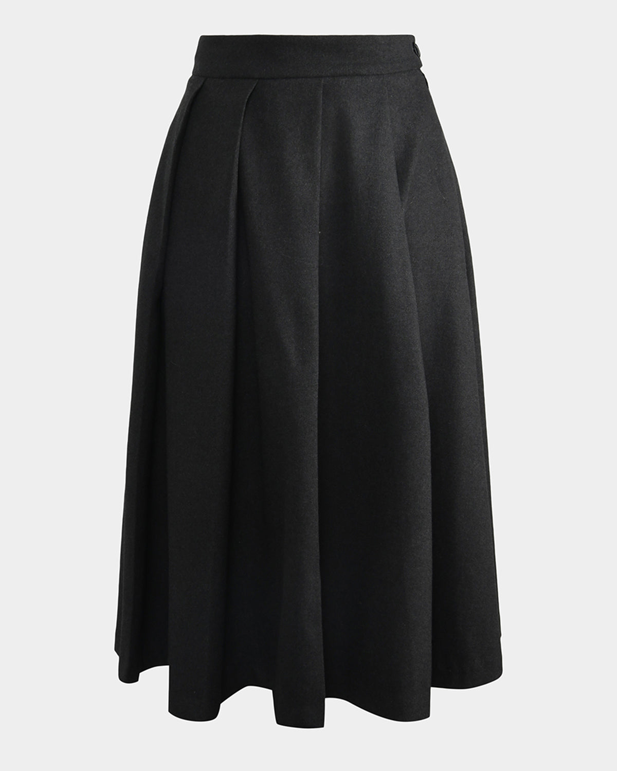 Ryan Pleated Midi Skirt in dark charcoal — product-only view