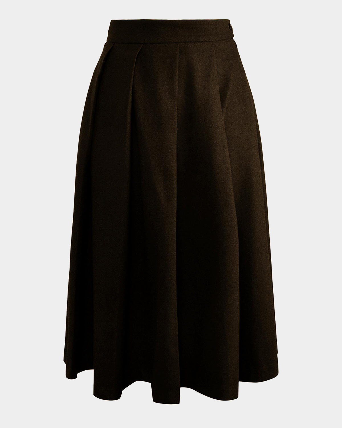 Ryan Pleated Midi Skirt in espresso — product-only view